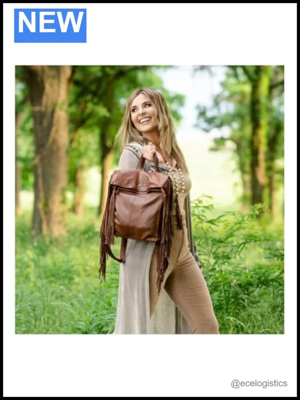 Genuine Full Grain Leather Fringe Backpack Women's Fashion Backpack